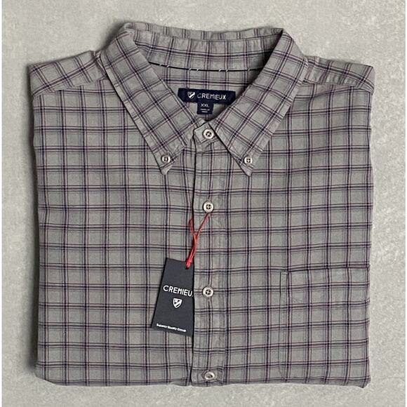 Daniel Cremieux 38 Men's XXL Button-Down Shirt Long Sleeve Grey Check NEW - Picture 1 of 11